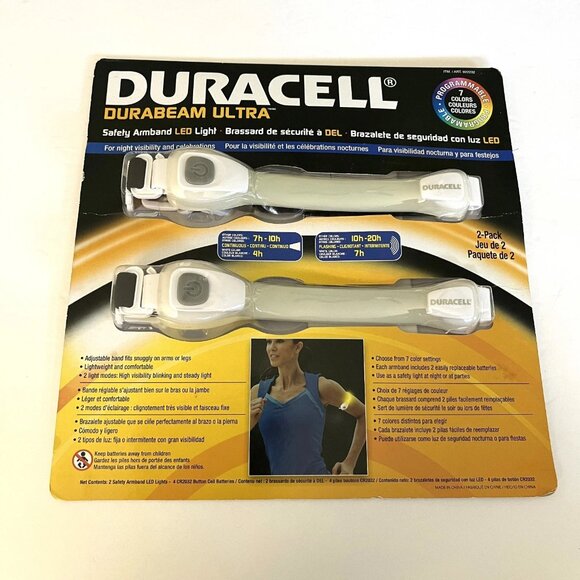 DURACELL Safety Armband Adult Durabeam LED Light 2 Pk Night Running Jogging New - Picture 1 of 2